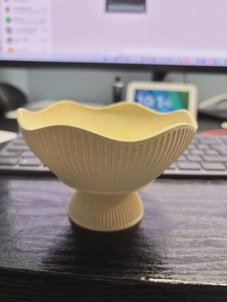 Japandi 3D Printed Fruit Bowl – Minimalist Scandinavian Catchall (Made to Order)