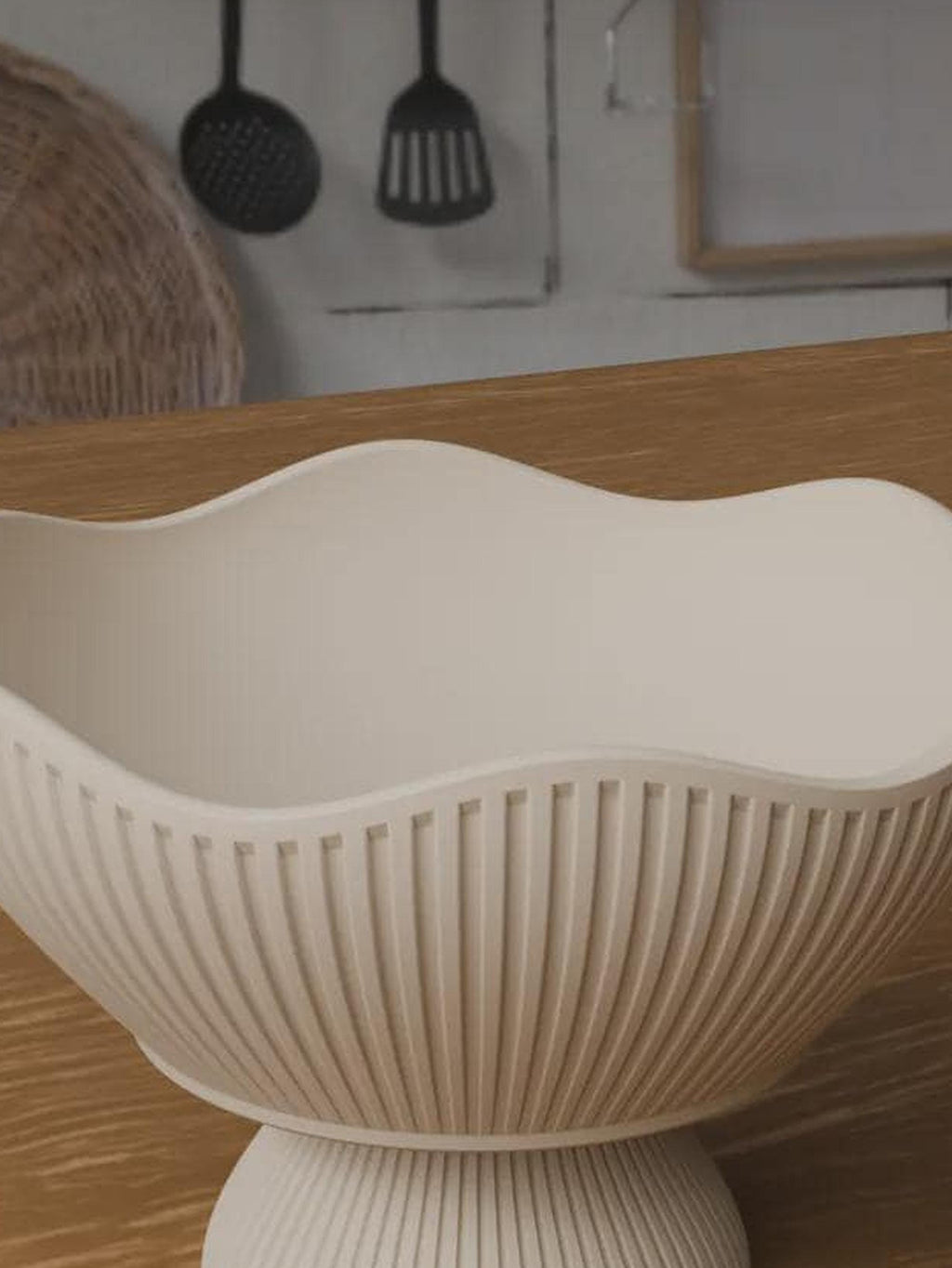 Japandi 3D Printed Fruit Bowl – Minimalist Scandinavian Catchall (Made to Order)