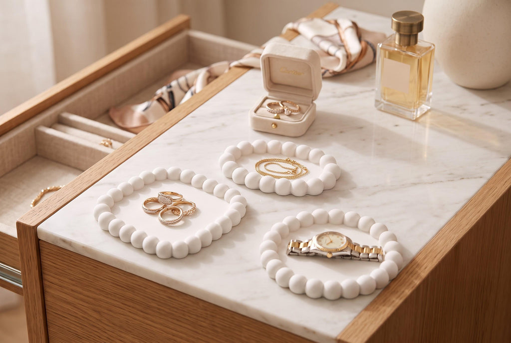 3D Printed Bubble Jewelry Tray Set – Modern Minimalist Organizer (3 Pieces)