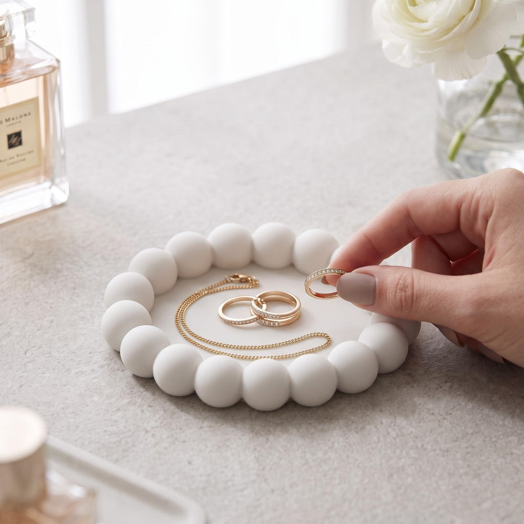 3D Printed Bubble Jewelry Tray Set – Modern Minimalist Organizer (3 Pieces)