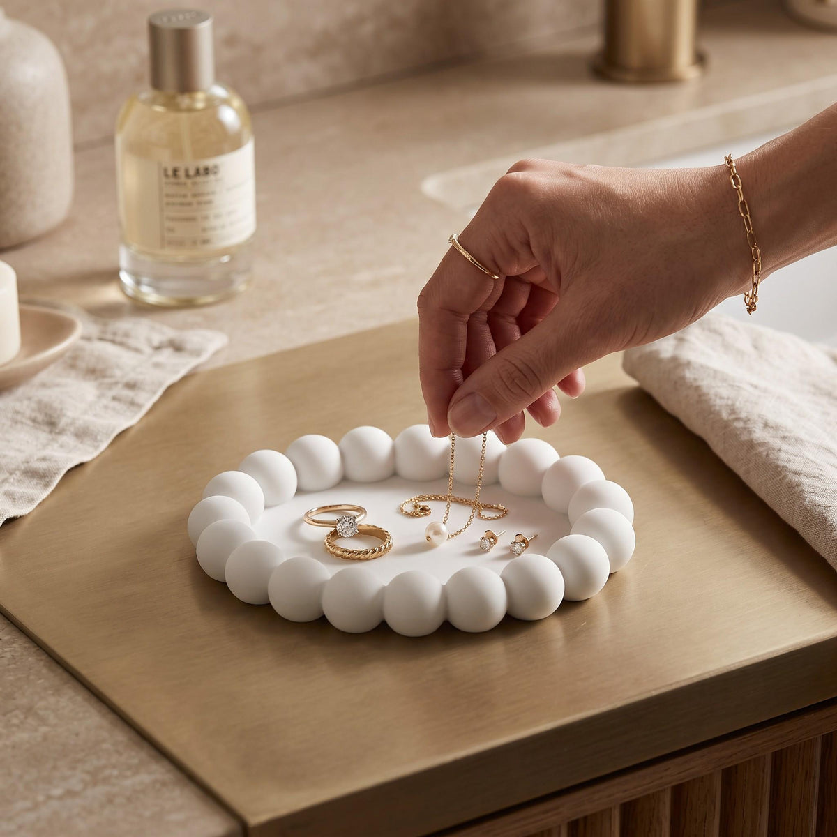 3D Printed Bubble Jewelry Tray Set – Modern Minimalist Organizer (3 Pieces)