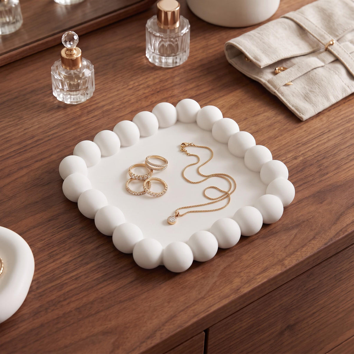 3D Printed Bubble Jewelry Tray Set – Modern Minimalist Organizer (3 Pieces)